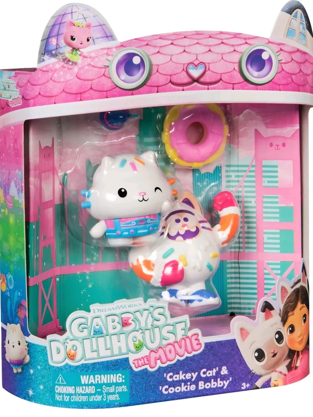 Gabby's Dollhouse Cakey Cat & Cookie Bobby Pink Collectible Playset